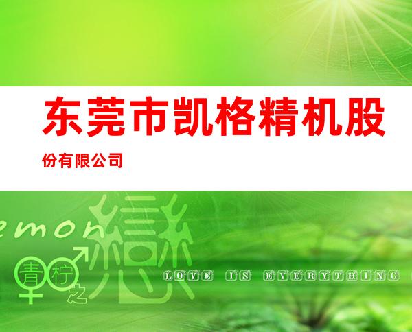 东莞市凯格精机股份有限公司