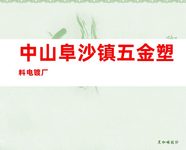 中山阜沙镇五金塑料电镀厂
