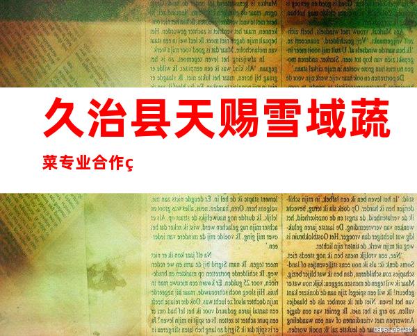 久治县天赐雪域蔬菜专业合作社