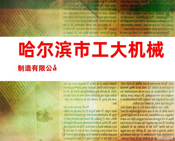 哈尔滨市工大机械制造有限公司