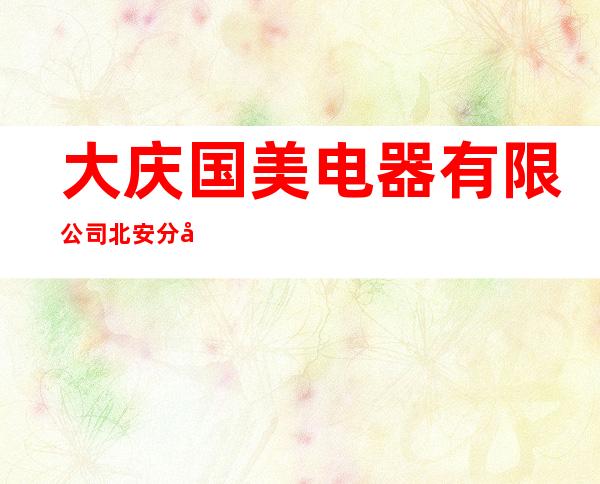 大庆国美电器有限公司北安分公司