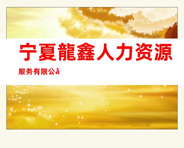 宁夏龍鑫人力资源服务有限公司