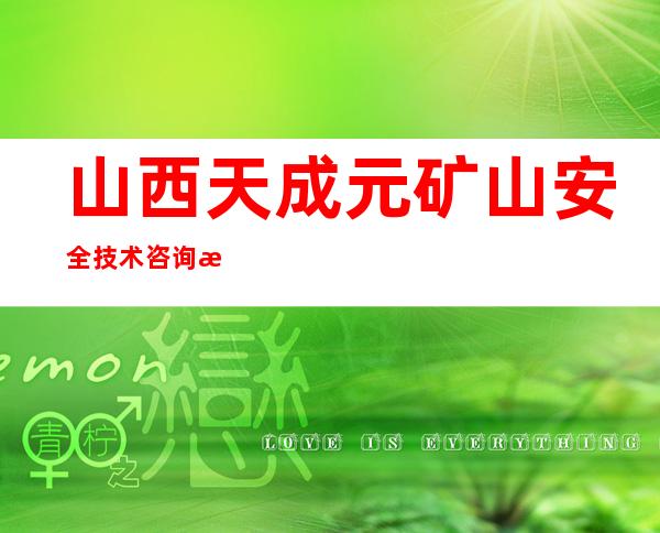 山西天成元矿山安全技术咨询有限公司