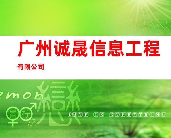 广州诚晟信息工程有限公司