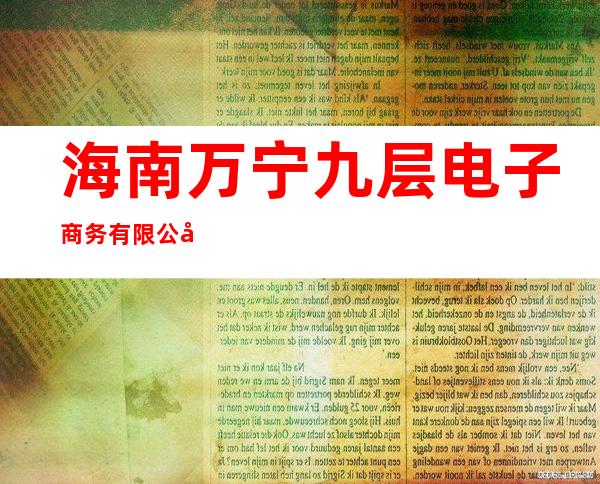 海南万宁九层电子商务有限公司