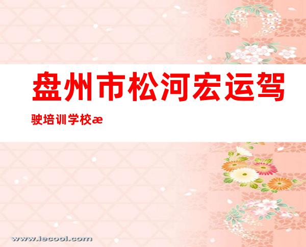 盘州市松河宏运驾驶培训学校有限公司