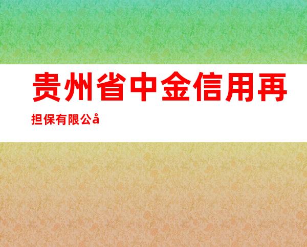 贵州省中金信用再担保有限公司