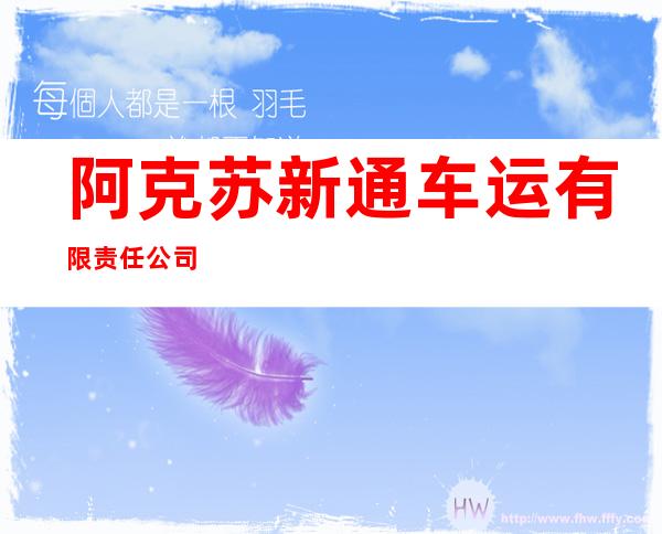 阿克苏新通车运有限责任公司